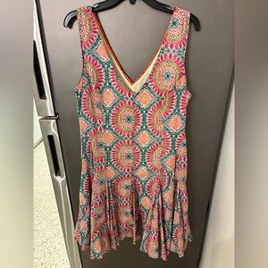 Vibrant HD in Paris Anthropologie Sleeveless Mandala Print Cotton Dress 12